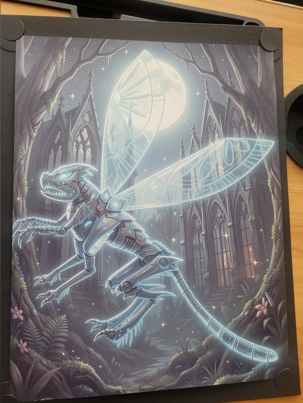 🖤NEW🖤 Hand Crafted Luminous Blue Mechanical Insect Print